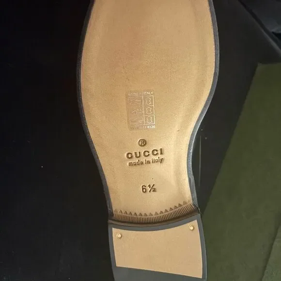 Brand new Gucci Men's Kaveh Double G Loafers Black leather size 7.5